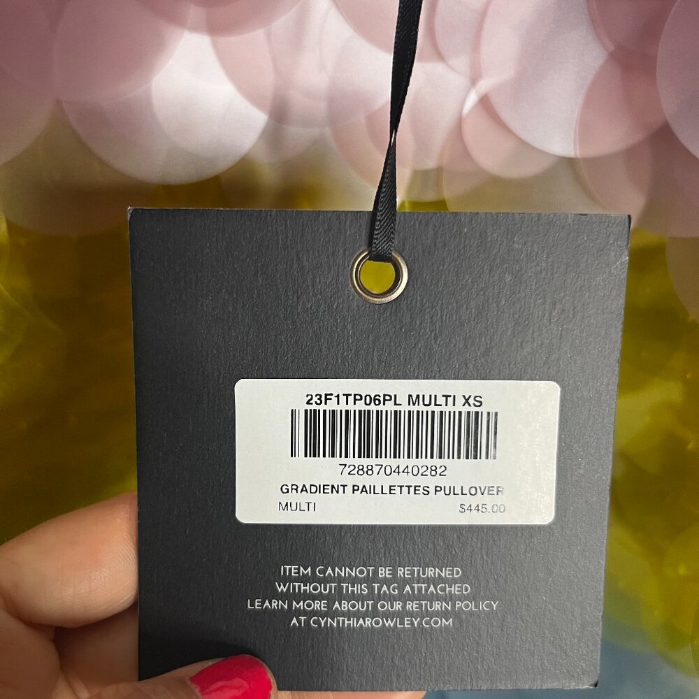 Cynthia Rowley Sequined Organza Pullover Top - Picture 3 of 4